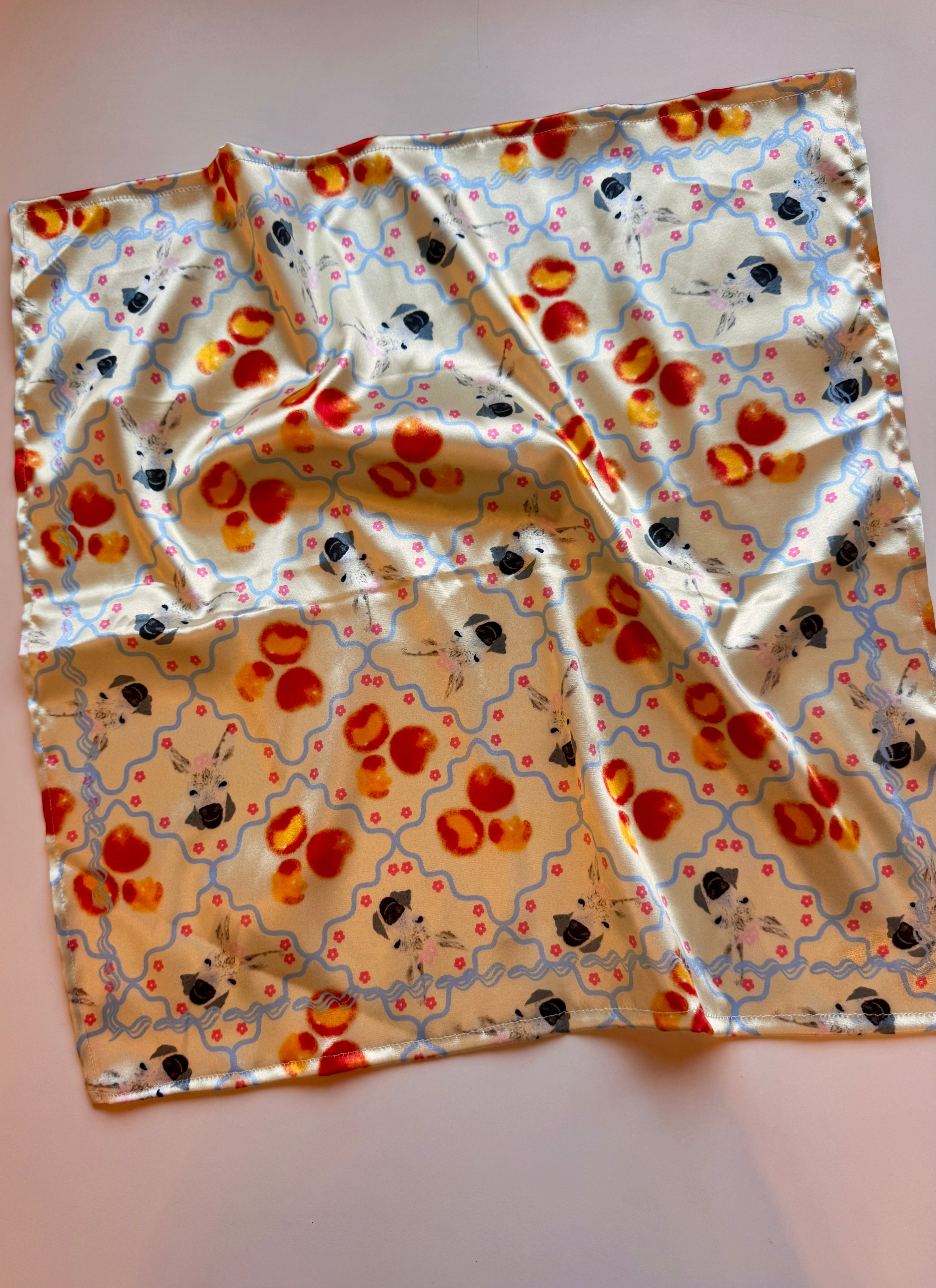 Donkeys and Apricots Scarf (without ribbon ties)