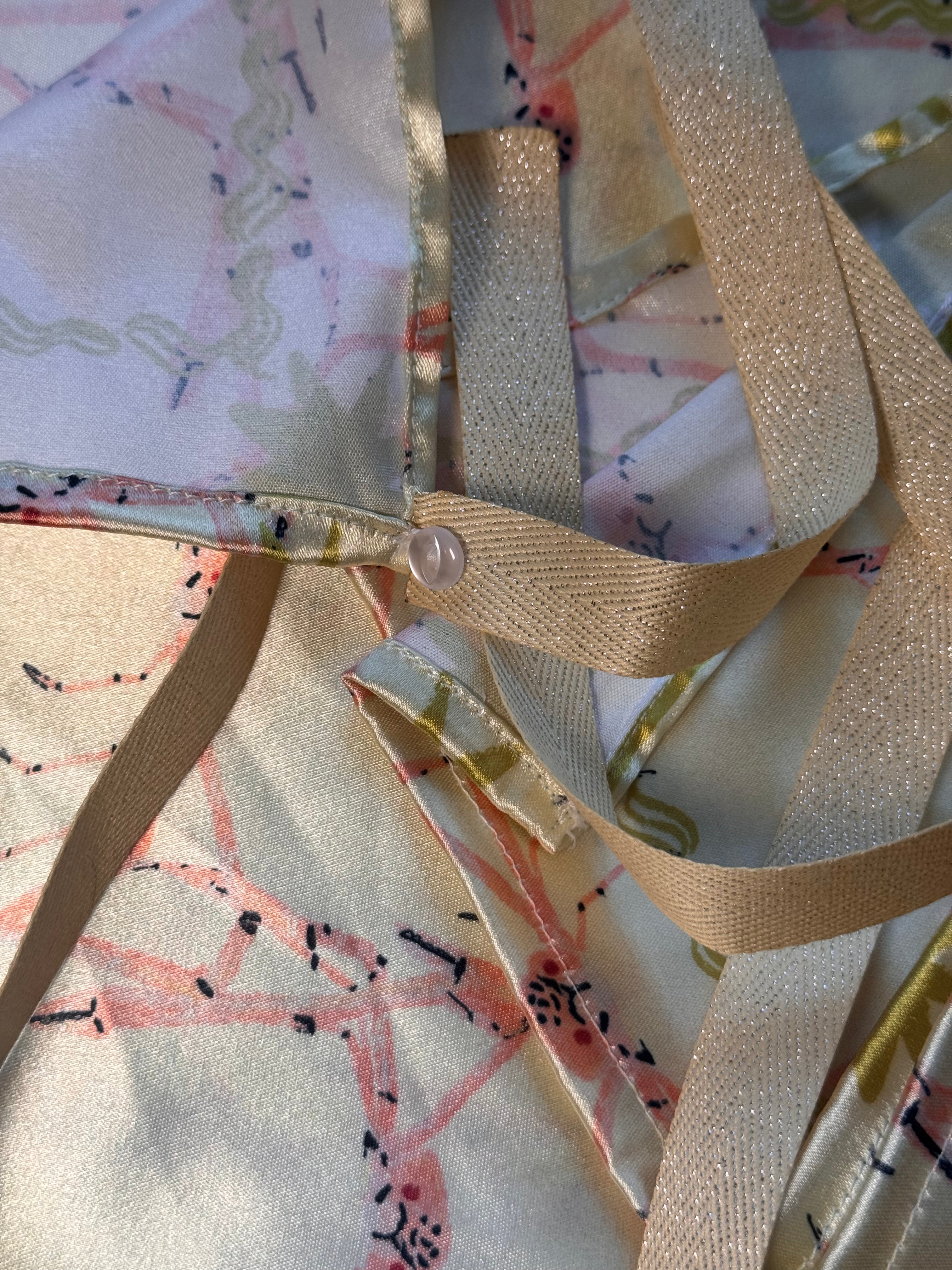 Crab Multifunctional Scarf with Removable Ribbon Ties