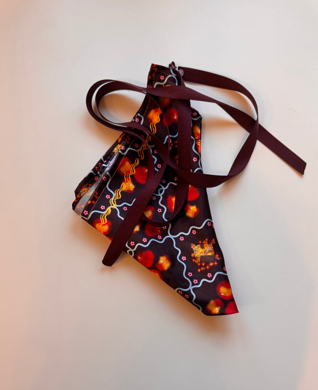 Peach House Scarf with Removable Ribbon ties