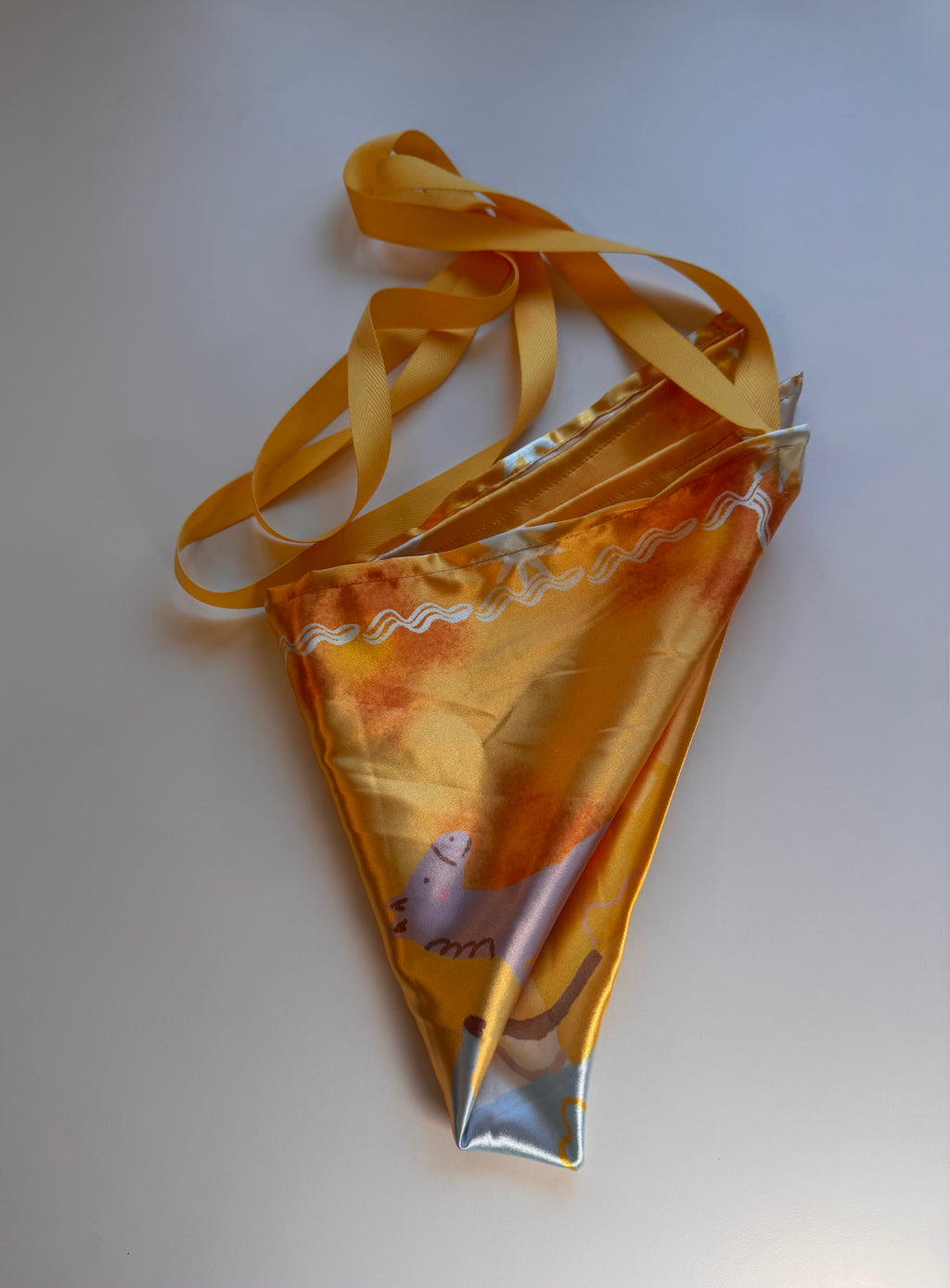 Orange Carousel Scarf with Removable Ribbon ties