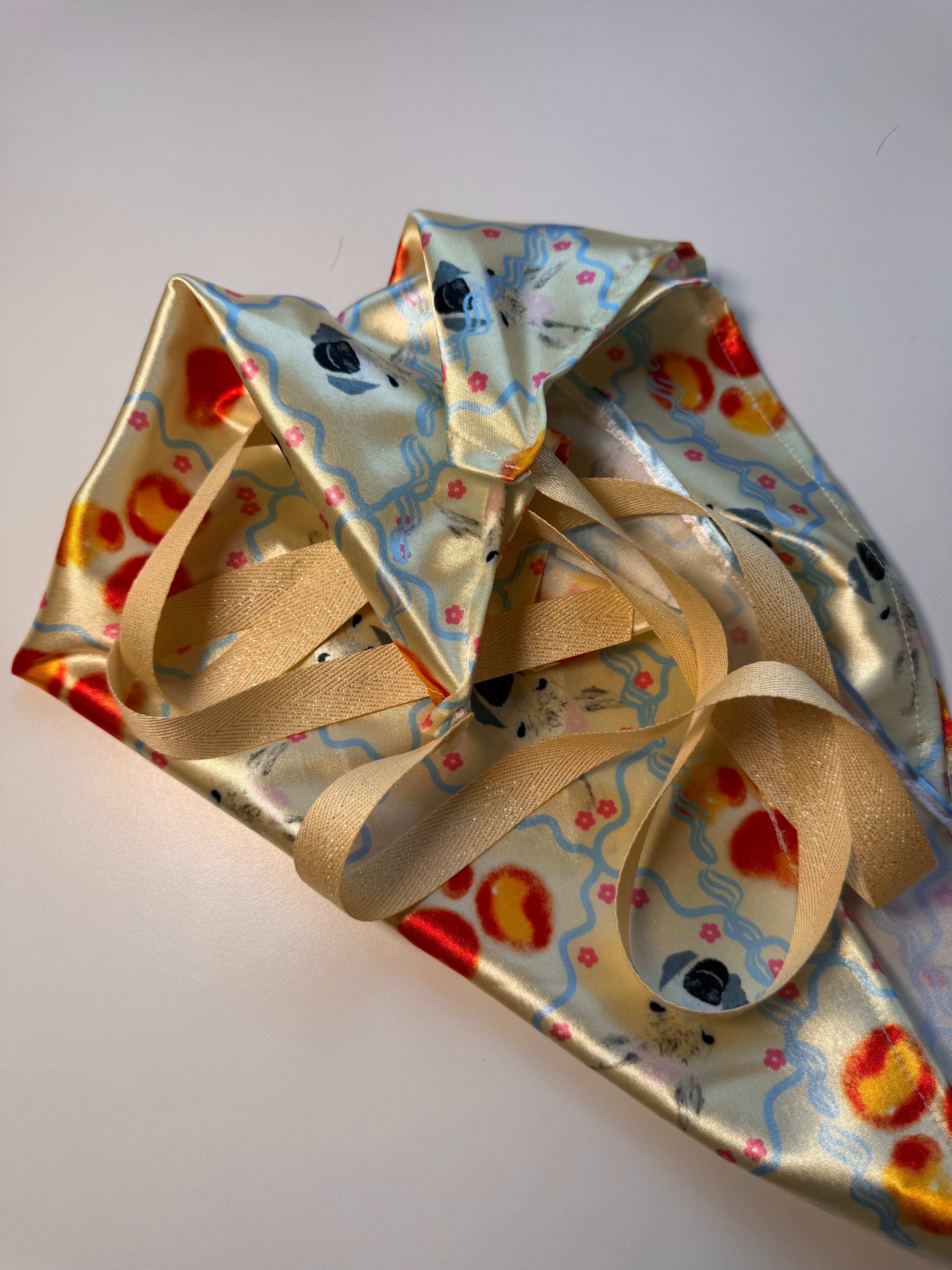 Donkeys and Apricots Scarf with Removable Ribbon ties