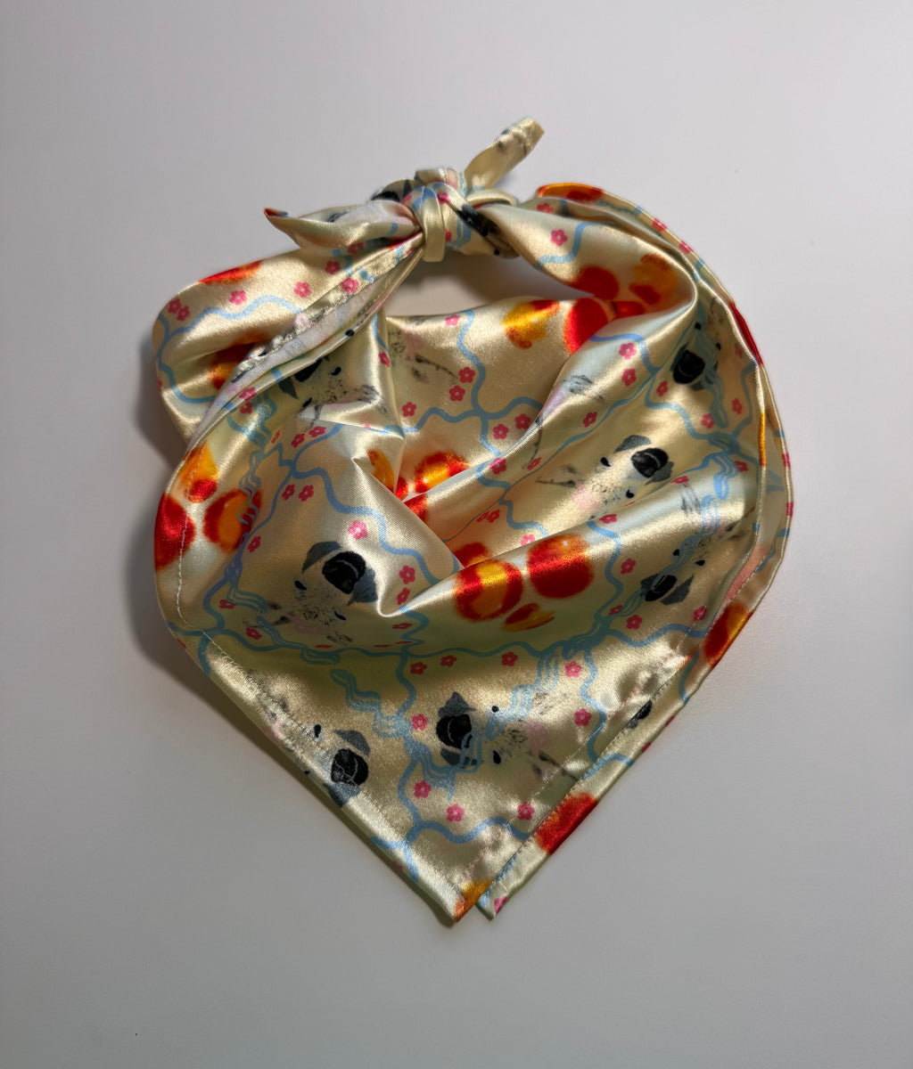 Donkeys and Apricots Scarf (without ribbon ties)