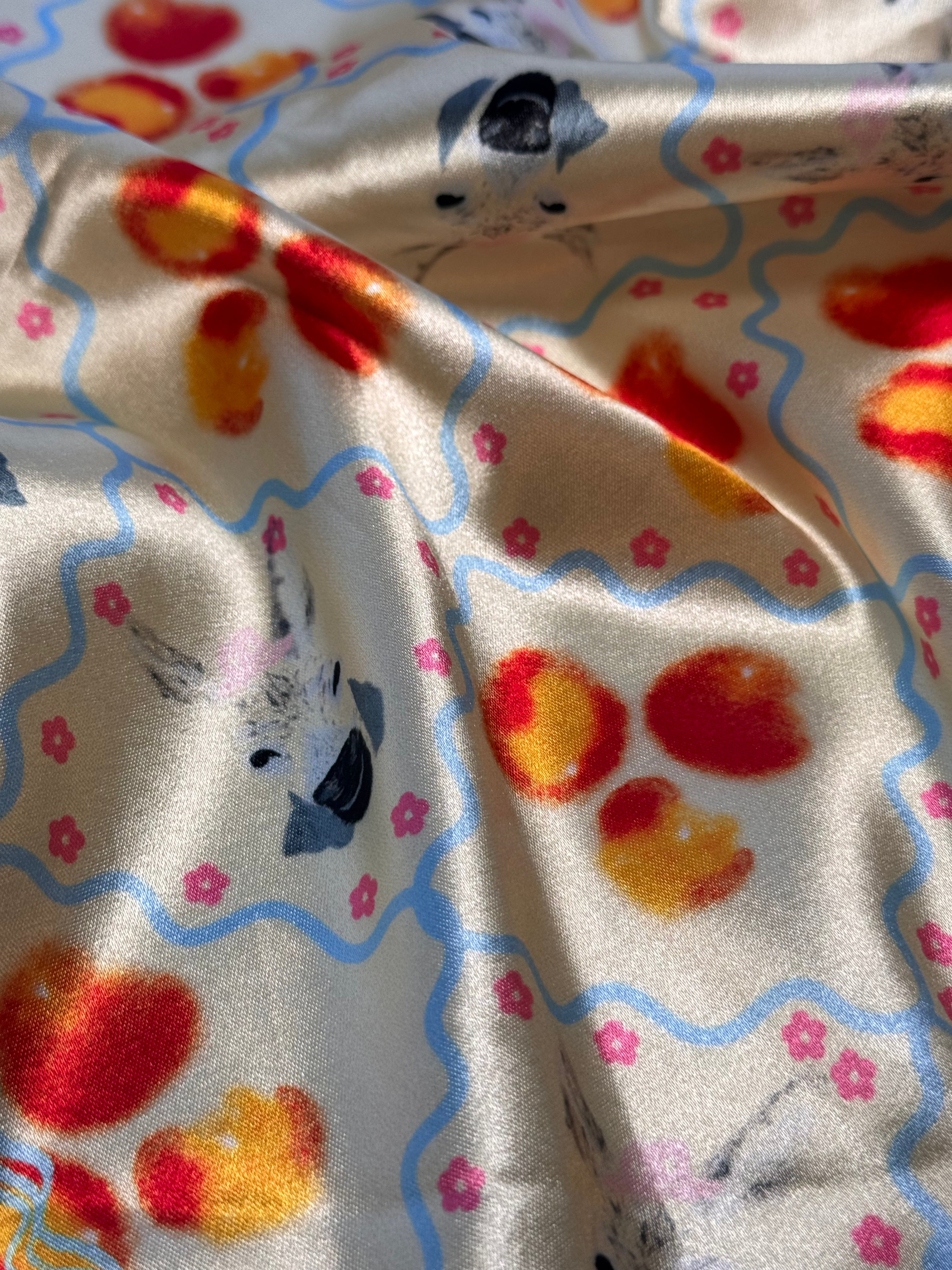 Donkeys and Apricots Scarf (without ribbon ties)