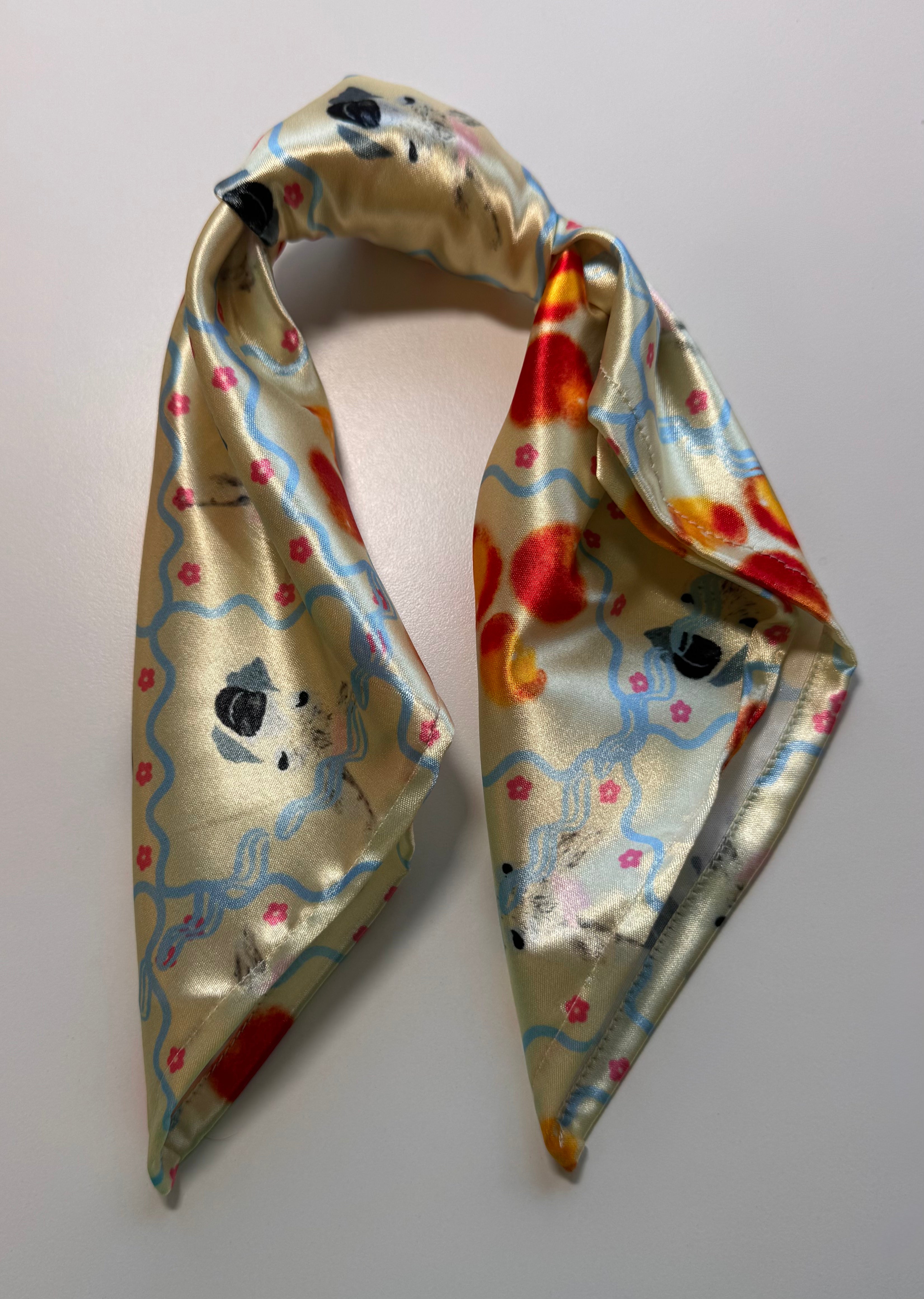 Donkeys and Apricots Scarf (without ribbon ties)