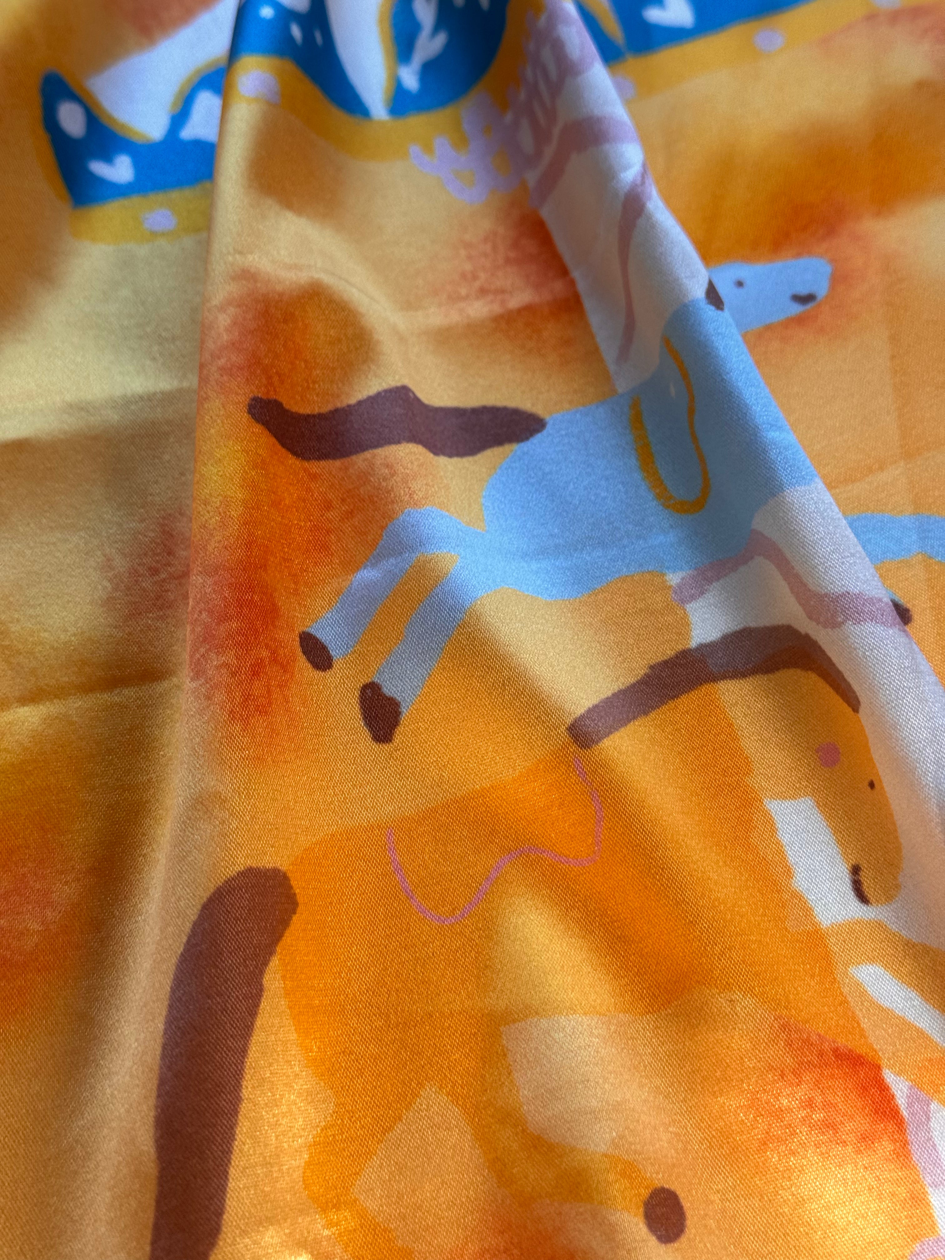 Orange Carousel Scarf (without ribbon ties)