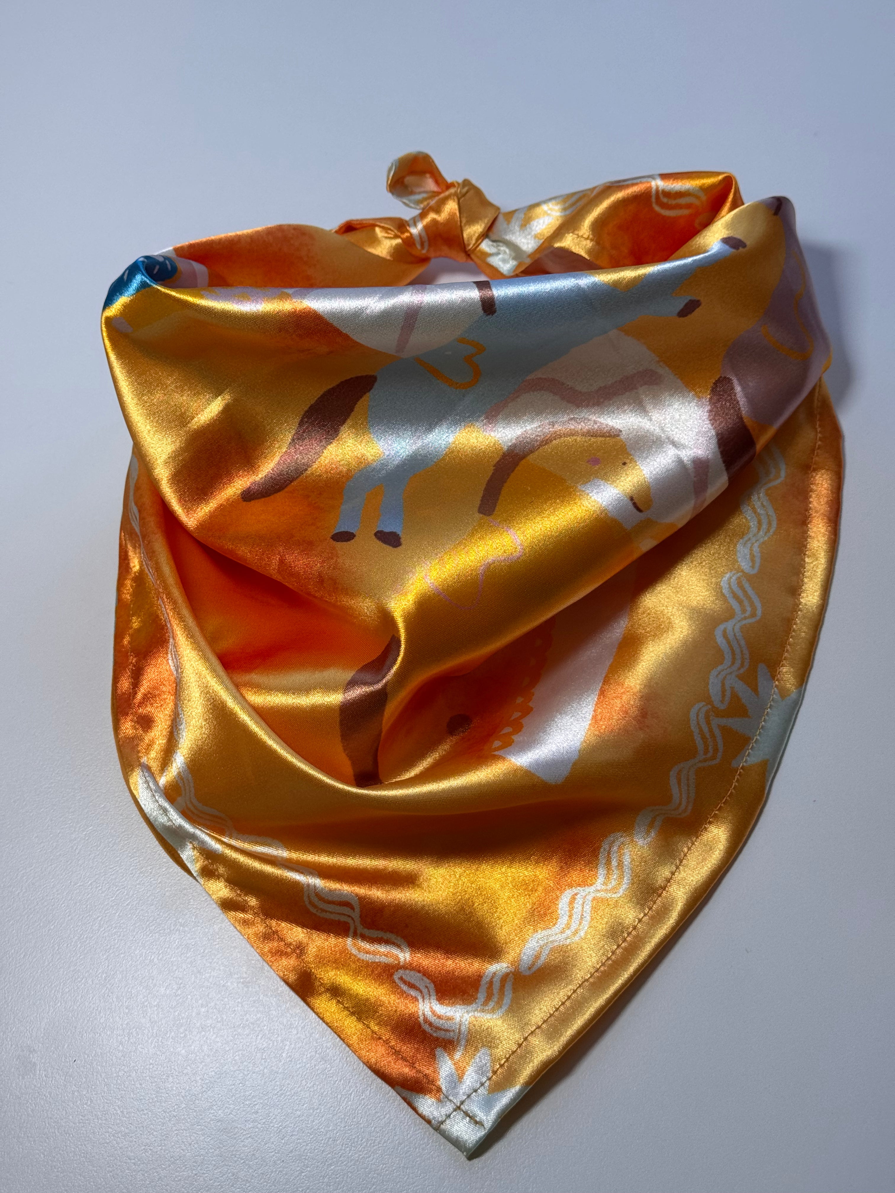 Orange Carousel Scarf (without ribbon ties)
