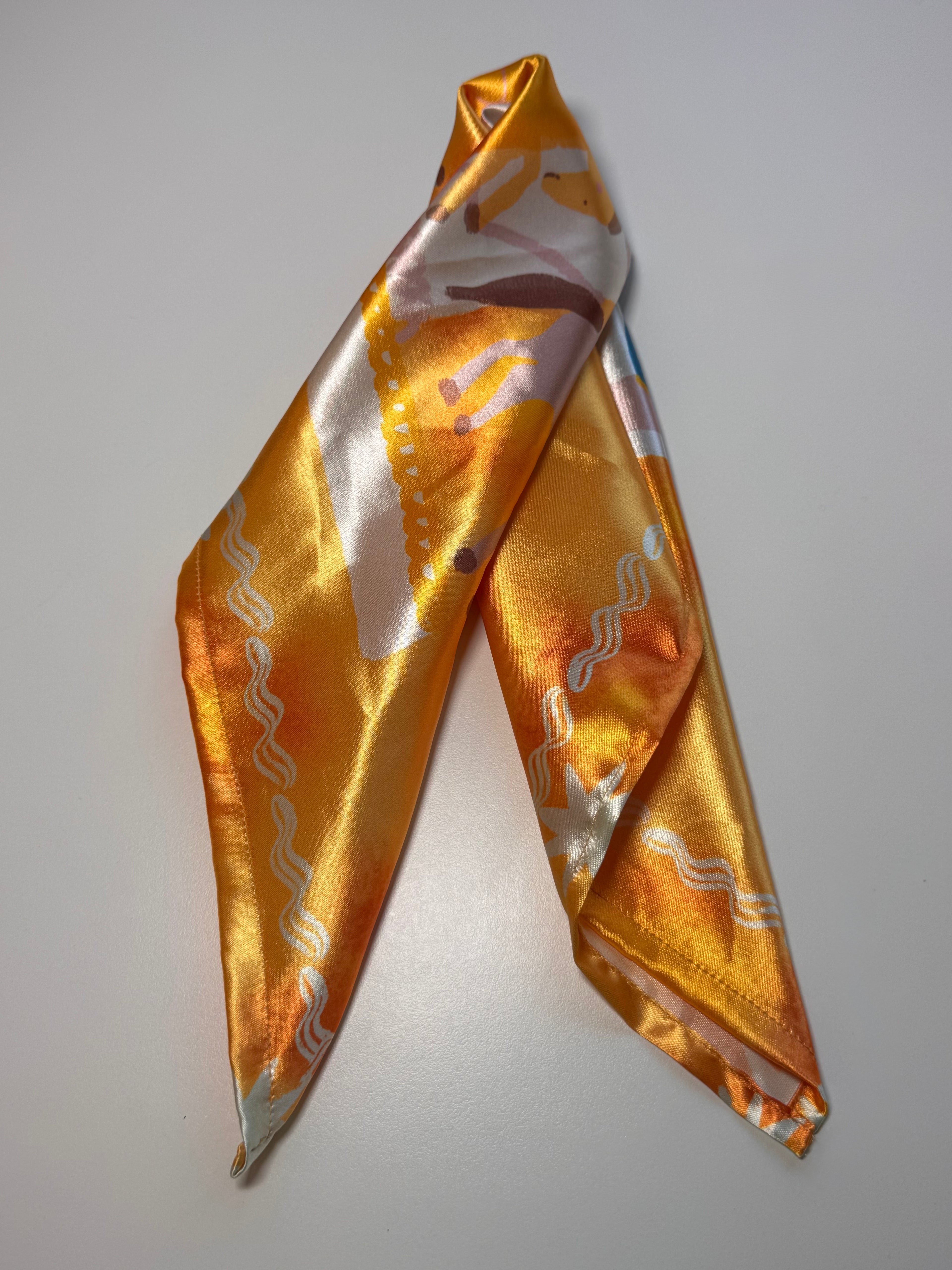 Orange Carousel Scarf (without ribbon ties)