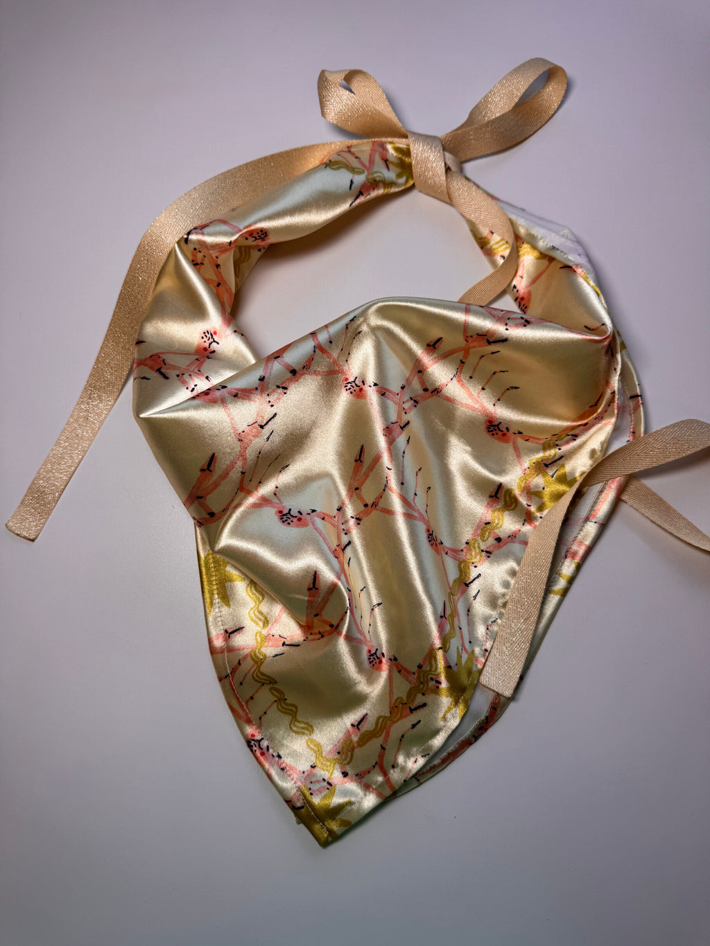 Crab Multifunctional Scarf with Removable Ribbon Ties