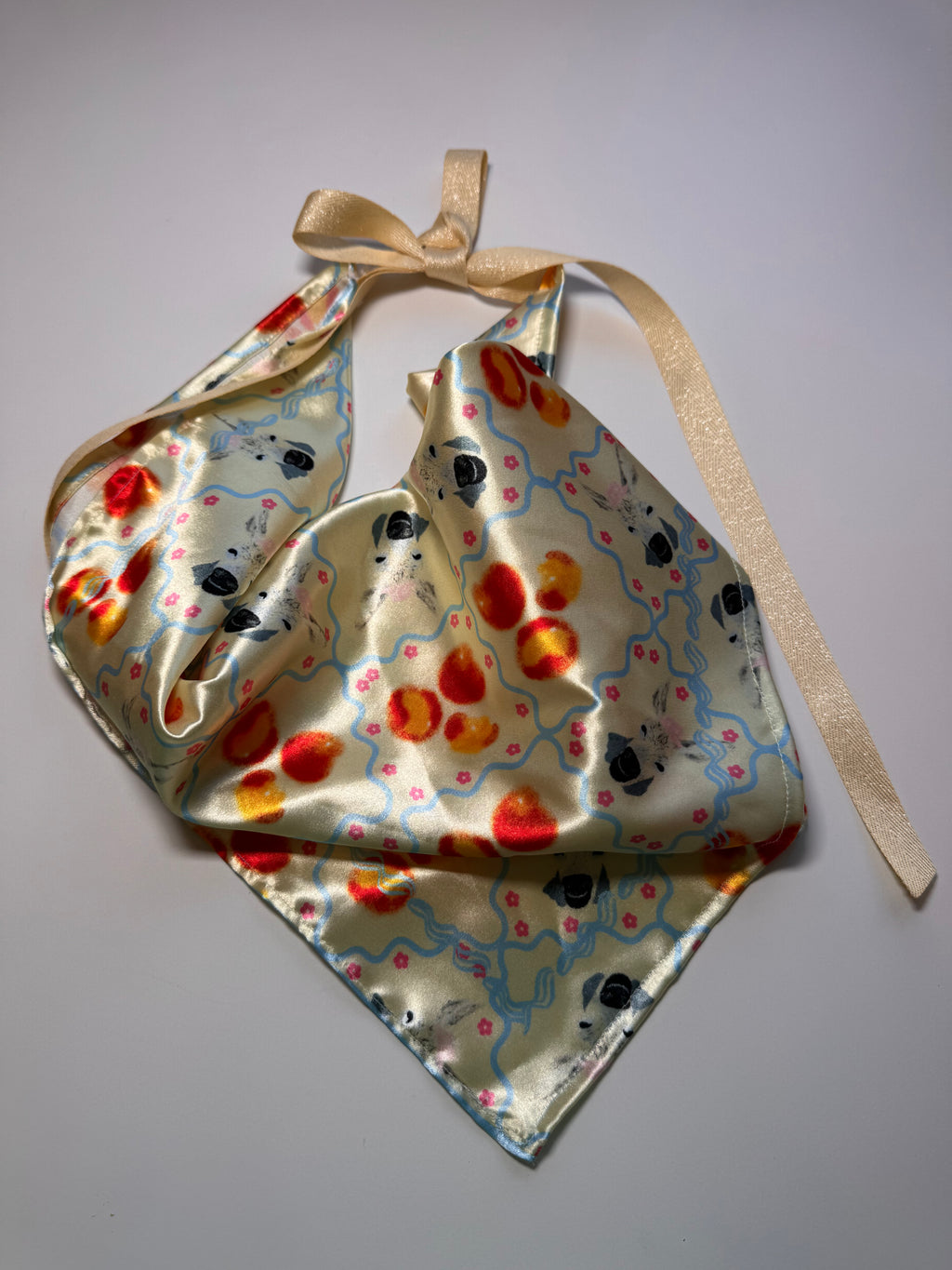 Donkeys and Apricots Scarf with Removable Ribbon ties