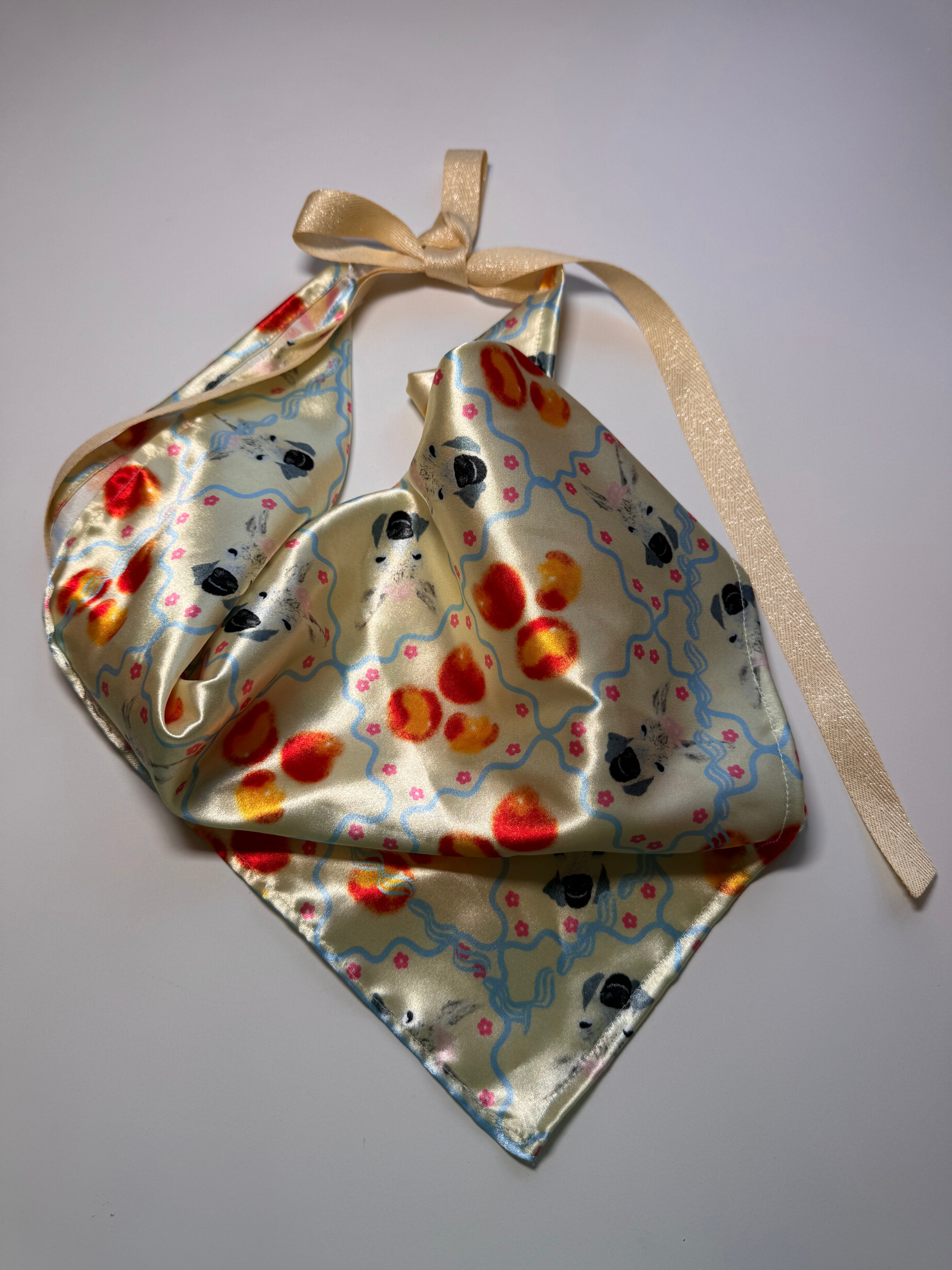 Donkeys and Apricots Scarf with Removable Ribbon ties